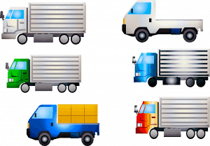 משאיות בגדלים שונים